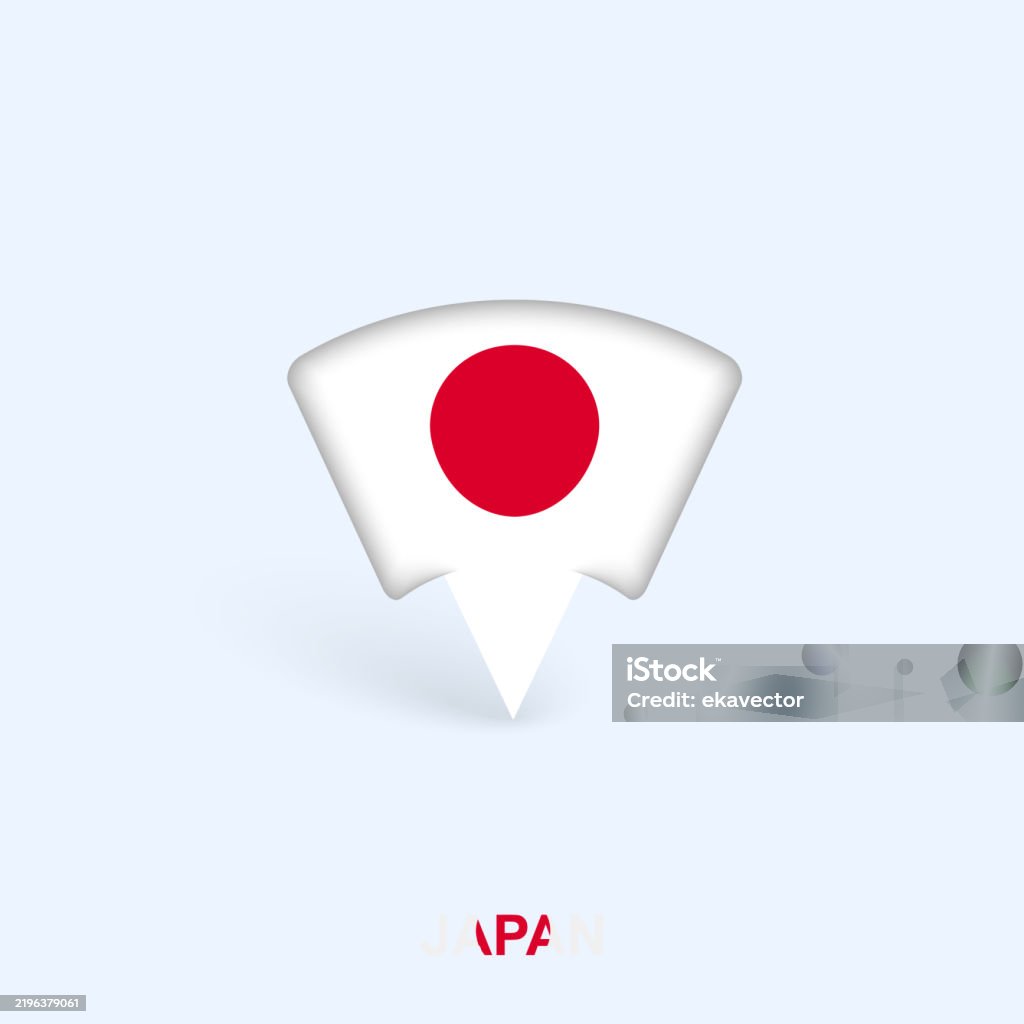 Japan Flag Map Pointer Design With Shadow Stock Illustration - Download ...
