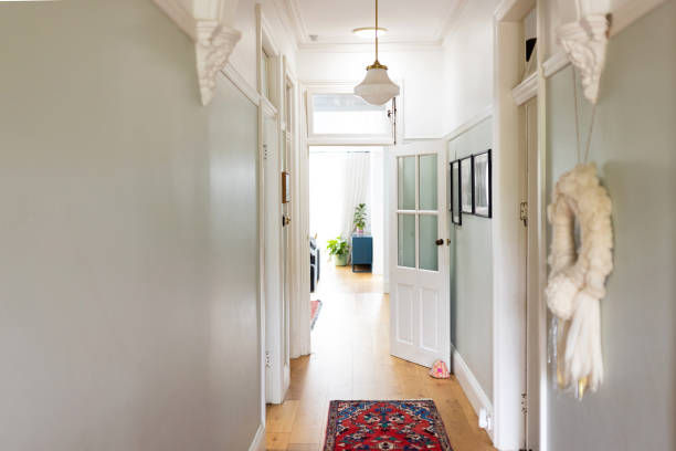 istock Modern Home Hallway With Wooden Floors and Natural Light Illumination 2196382305