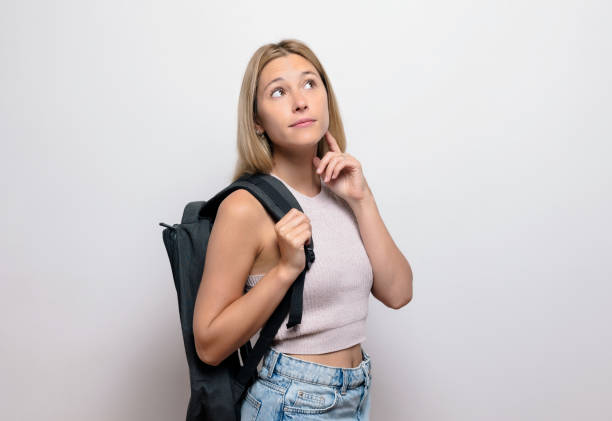 istock Blonde Thinking Girl: Fresh Style and Positive Energy for a Productive Day 2196391275
