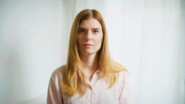 istock Woman in sadness and worry. (studio  shot) 2196394082