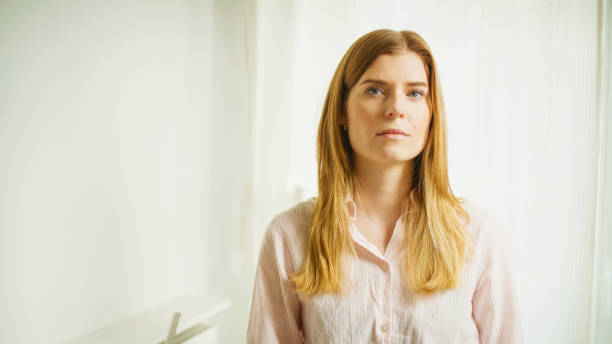 istock Woman in sadness and worry. (studio  shot) 2196394218