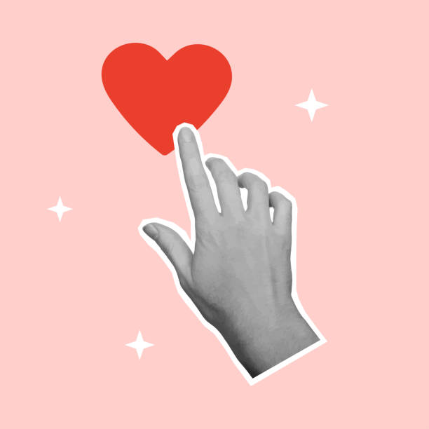 istock Valentine's day greeting card with cut out hand and red heart. 2196396633