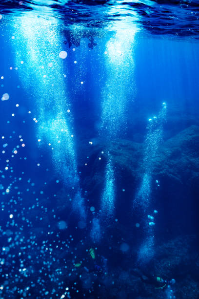 Underwater Waves Breaking Shot in Carlsbad, San Diego County, California.