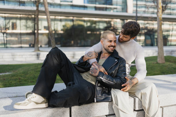 istock Couple enjoying a joyful moment in the park 2196402547