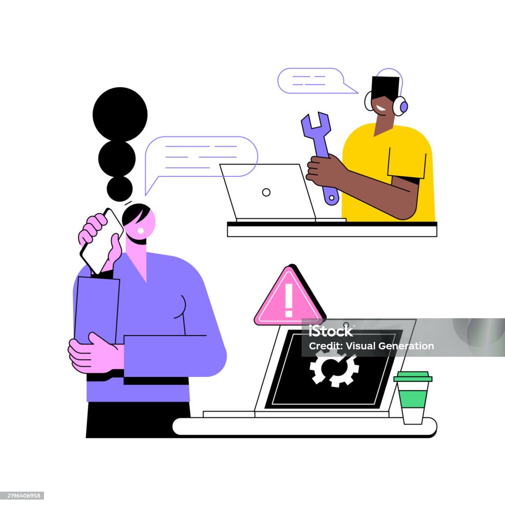 System Problems Cartoon Troubleshooting Isolated Cartoon Vector Illustrations Stock ...