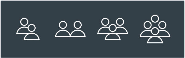 istock Business Team icons vector set. Group of people isolated.  Black silhouettes simple. Flat style. Vector 2196414990