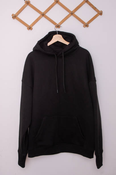 istock Black hoodie. Hooded sweatshirt 2196418239