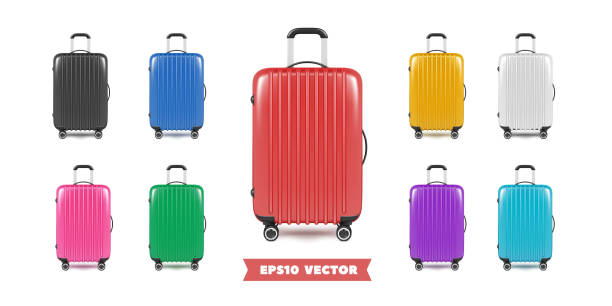 istock Travel bag luggage realistic collection. Vector illustration. 2196419380