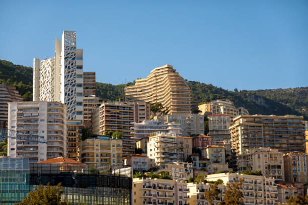 istock Monaco city buildings over blue sky 2196431009