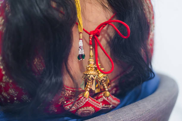 istock Indian bride's traditional wedding outfit 2196437731