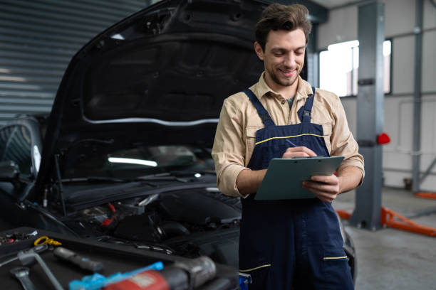 istock Automotive technicians at the service station 2196439025