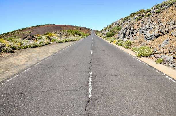 Dirt Road through the Desert in Tenerife Island Spain