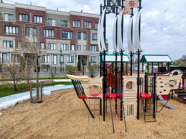 istock Child playground in sunny day 2196442189