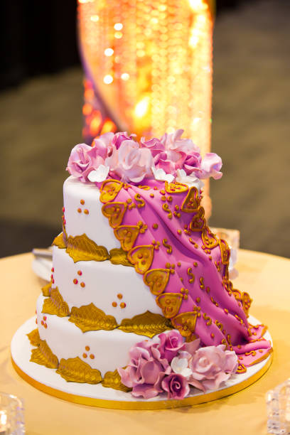 istock Beautiful colorful wedding cake close up 2196442199