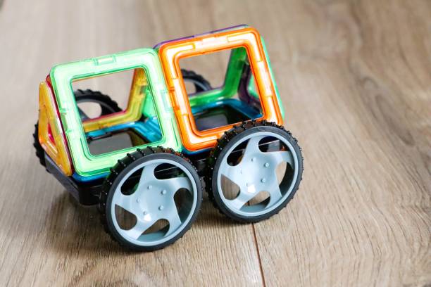 istock A Colorful Toy Car that is Made from Magnetic Building Blocks for Creative Play and Learning 2196447469