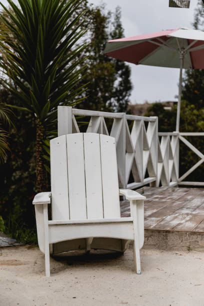 istock beach chair with umbrella and green plants 2196453646