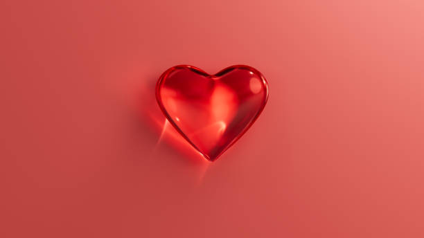 Valentine 3D icon image Ideal for digital greetings, this 3D image conveys affection with elegance and adds a touch of celebration isolated on a white background. Clipping path.