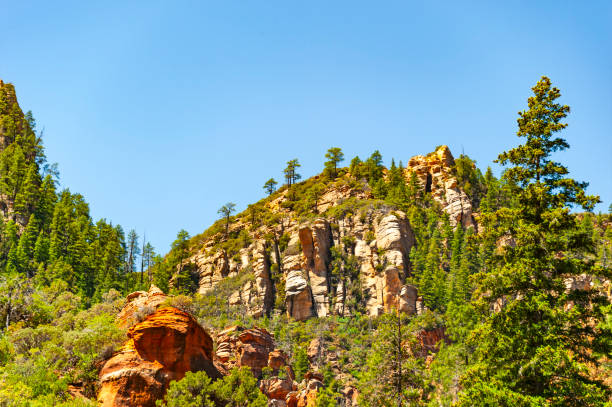 Slide Rock State Park in Sedona, a city in the northern Verde Valley region of the U.S. state of Arizona. City is famous for it's red rocks formations.