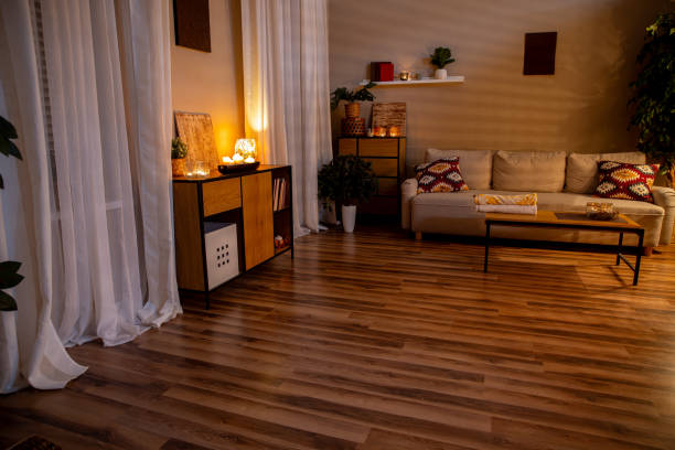 istock Experience a Cozy Living Room Ambiance Enhanced by Warm Lighting and Modern Decor Elements 2196467859