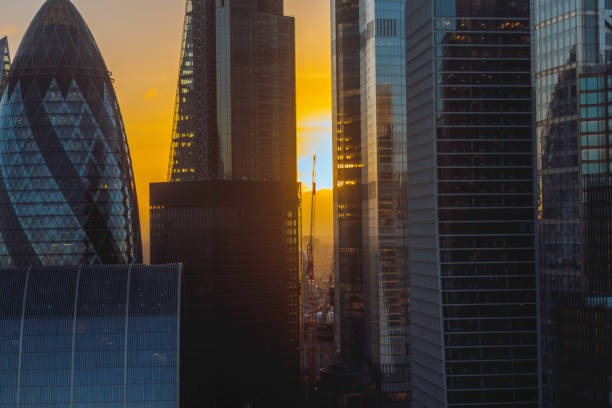 istock Sunset Over London's Financial District, England, UK 2196468655