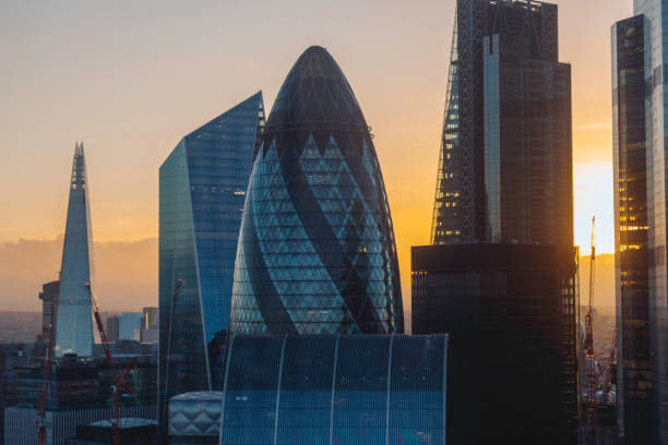 istock Sunset Over London's Financial District, England, UK 2196468672