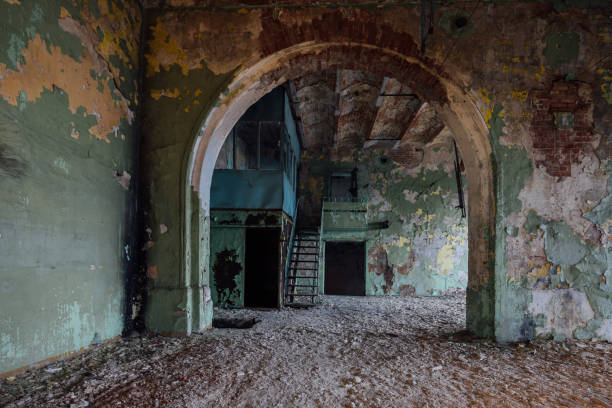 istock Old abandoned Yelets tobacco factory interior 2196470079