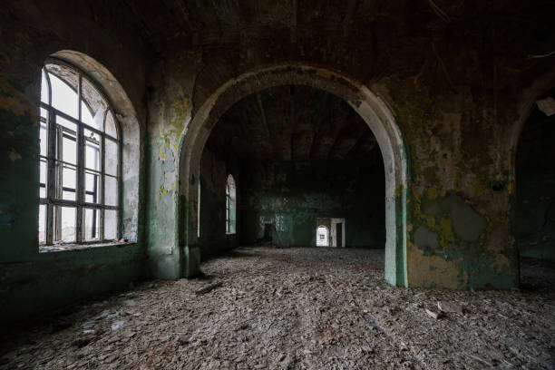 istock Old abandoned Yelets tobacco factory interior 2196470082