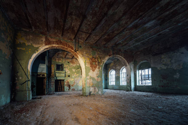 istock Old abandoned Yelets tobacco factory interior 2196470100