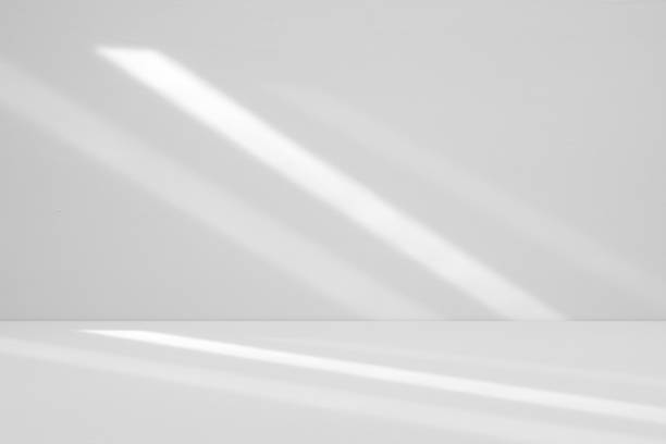 istock Abstract white studio room with light and shadow from window background for product display presentation 2196471009