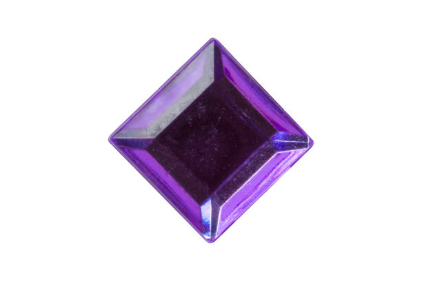 Purple square jewels sticker isolated on white background
