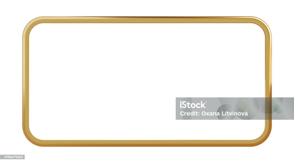 Golden Rectangle Rounded Angle Frame Horizontal Golden Rectangular Picture Frame With Rounded Corners Stock ...