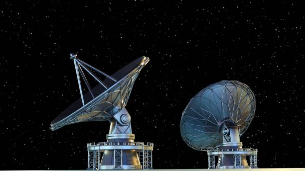 istock 3D rendering of a parabolic satellite dish antenna 2196471660