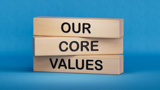 istock Our core values symbol. Concept words Our core values on wooden blocks.Business and Our core values concept. Copy space.3D rendering on blue background. 2196472013