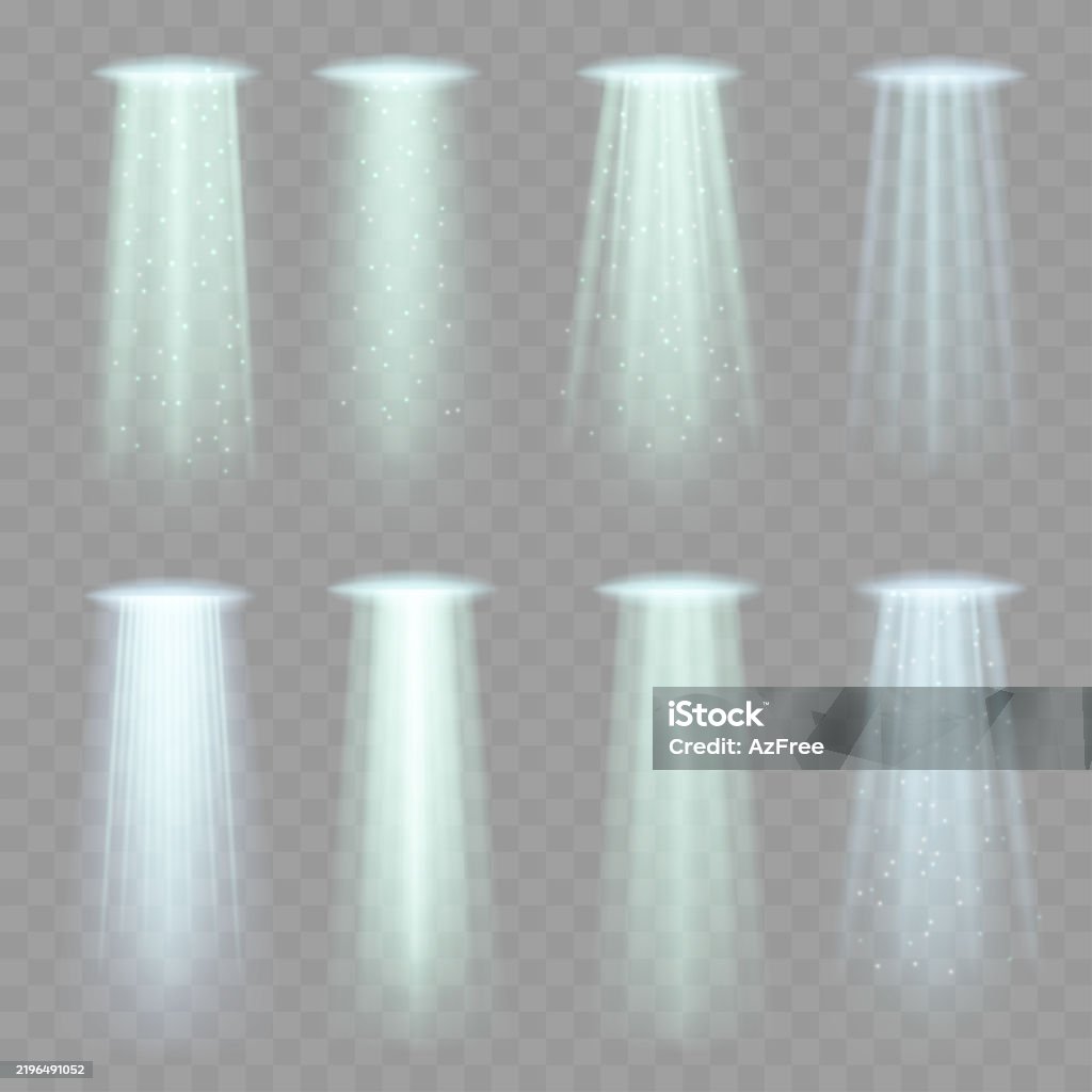 Particle Spotlight Realistic Glowing Spotlight Beams With Particles On Transparent ...