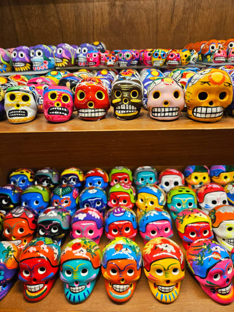 istock Shelves of Souvenir Skull Ceramic Handicraft from Mexico 2196491939