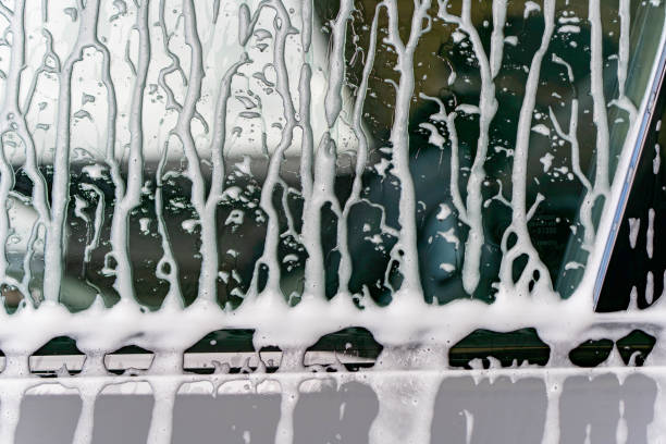 istock Foamy Curtain: A Moment of Car Wash 2196492167