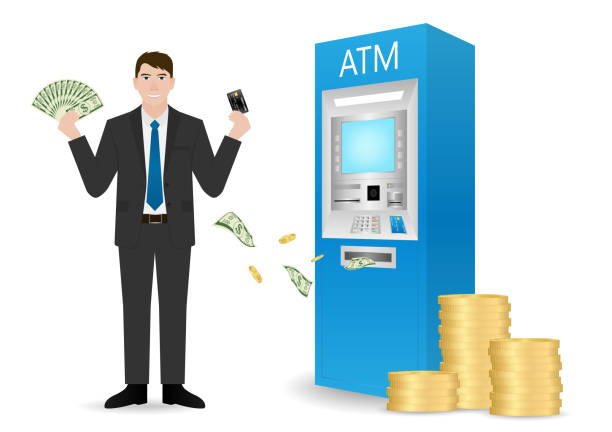 istock Businessman Using Credit Card to Withdraw Money from ATM. 2196495217