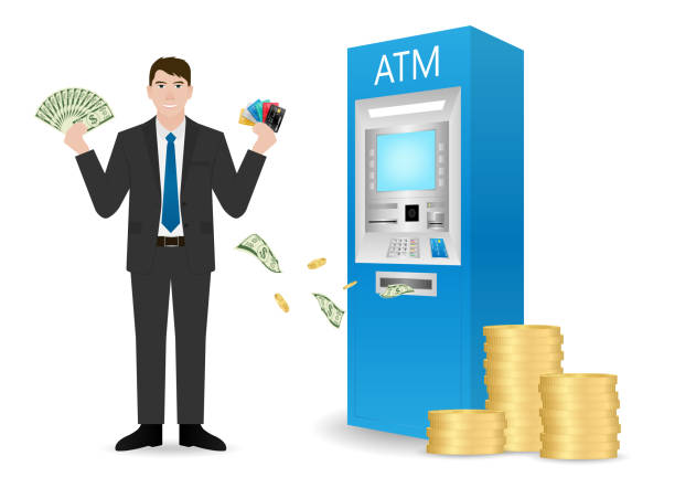 istock Businessman Using Credit Card to Withdraw Money from ATM. 2196495220