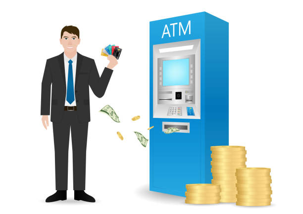 istock Businessman Using Credit Card to Withdraw Money from ATM. 2196495244