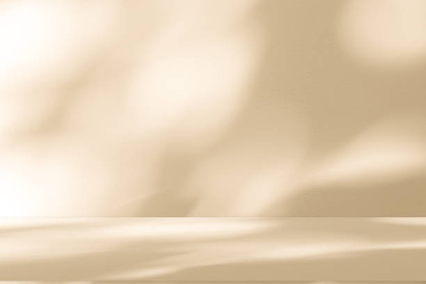 istock Studio style background wall decoration presentation uses white and beige tones. with shadows cast from a nearby window, concept creating a decorative 2196497072