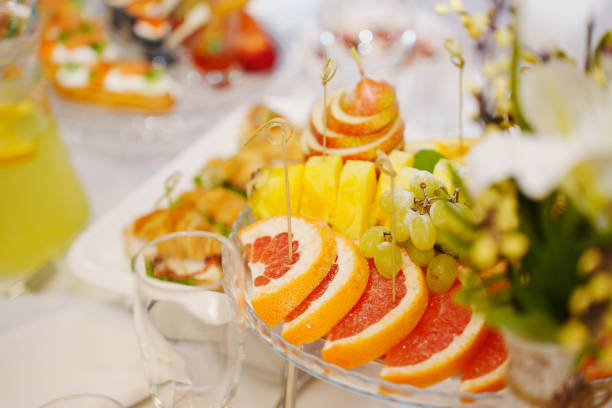 istock A served festive table with a variety of appetizers. assorted fruit 2196502940
