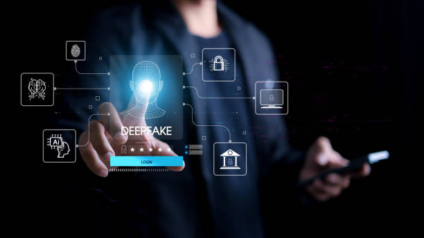 istock Deepfake concept ,Facial tracking, detection and recognition technology, Security system. Cyber security and Security password login online concept. 2196507374