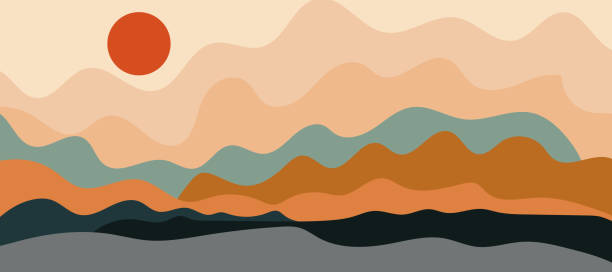 Minimalist landscape abstract background. Design Template For ads, Banner, Poster, Cover, Web, Brochure, Wallpaper, and flyer.