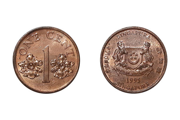 istock 1 Cent 1995 coin. Coin of Singapore 2196509314