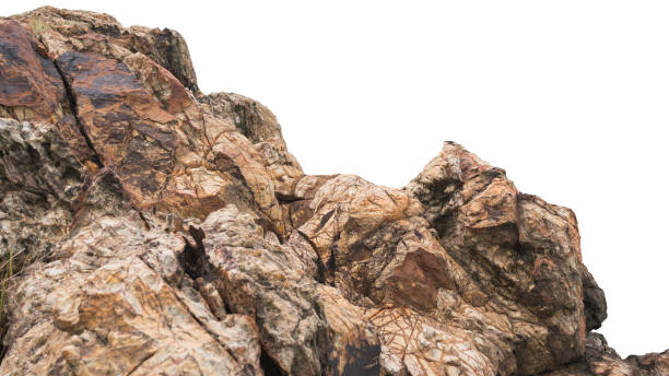 istock Rock stone isolated, Cliff mountain on white backgrounds well material design, clipping paths 2196509885