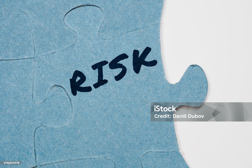 Puzzle For Risk Risk Text On Puzzle Pieces Stock Photo - Download Image Now - Analyzing ...