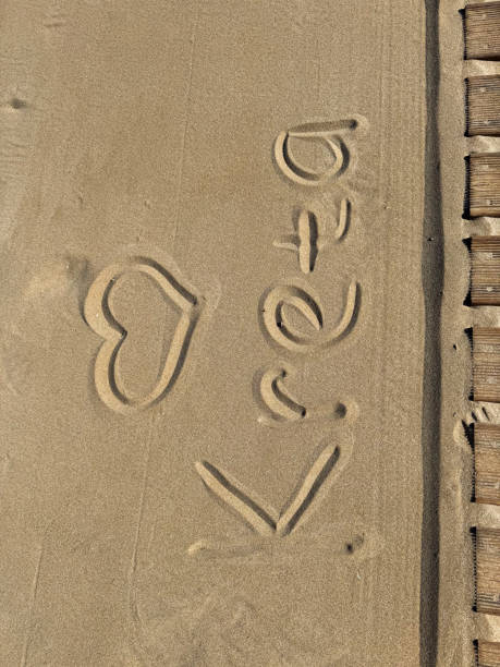 istock inscription on the sand Kreta and a heart 2196515839