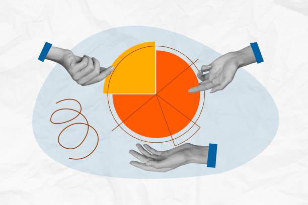 istock Composite photo collage of hands chart half segment diagram deal agreement partnership pieces business isolated on painted background 2196518141