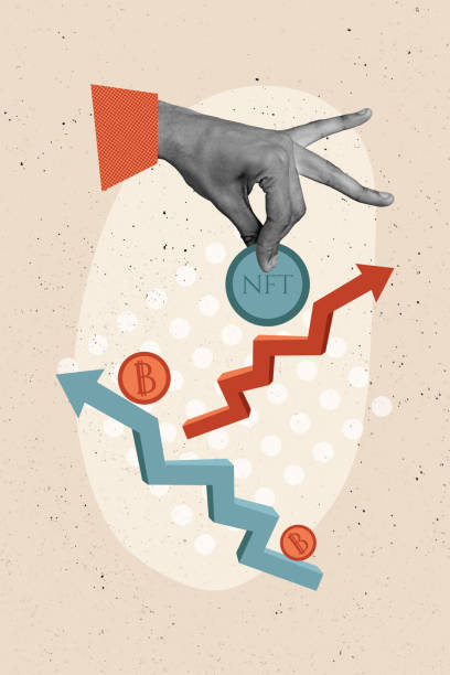 istock Vertical photo collage human arm hand body fragment pick nft token cryptocurrency btc dynamic arrows progress drawing background 2196518306