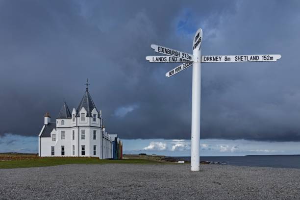 istock Remote and desolate hotel at John O'Groats Scotland 2196520200